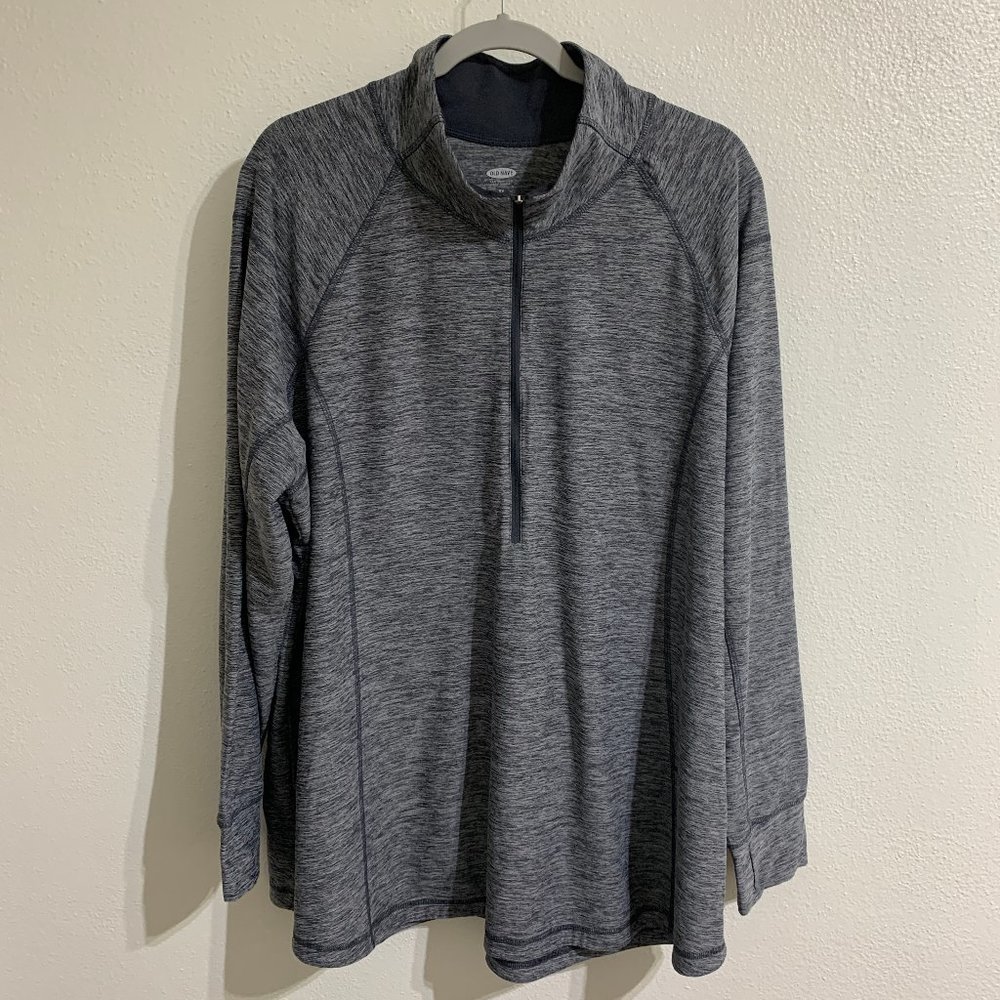 (T204) Old Navy Women's 3XL Plus Size Half-Zip Pull Over, Black & White